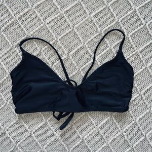 Caged Back Bikini Top Black Medium Swim M